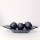 Centro de Mesa Decorativo com Prato e 3 Bolas em Cerâmica