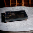 Bandeja Decorativa de Vidro com Efeito Mármore 20x10cm