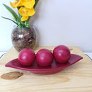 Centro de Mesa Decorativo com Prato e 3 Bolas em Cerâmica