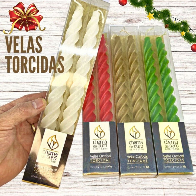 Velas Torcidas Decorativas para Castiçais