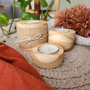 Trio de Velas de Madeira Pinus