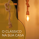 Luminária Pendente Rústico de Teto em Corda de Sisal