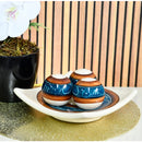 Centro de Mesa Decorativo com Prato e 3 Bolas em Cerâmica