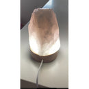 Luminária Abajur de Pedra Quartzo Rosa com Luz Branca