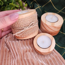 Trio de Velas de Madeira Pinus