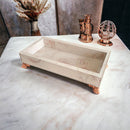 Bandeja Decorativa de Vidro com Efeito Mármore 20x10cm