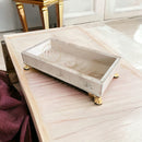 Bandeja Decorativa de Vidro com Efeito Mármore 20x10cm