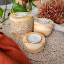 Trio de Velas de Madeira Pinus