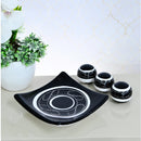 Centro de Mesa Decorativo com Prato e 3 Bolas em Cerâmica