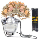 Kit Defumação Turíbulo de Alumínio com Incenso Resina 7 Ervas Naturais