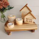 Trio de Velas de Madeira Pinus