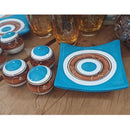 Centro de Mesa Decorativo com Prato e 3 Bolas em Cerâmica