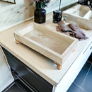 Bandeja Decorativa de Vidro com Efeito Mármore 20x10cm