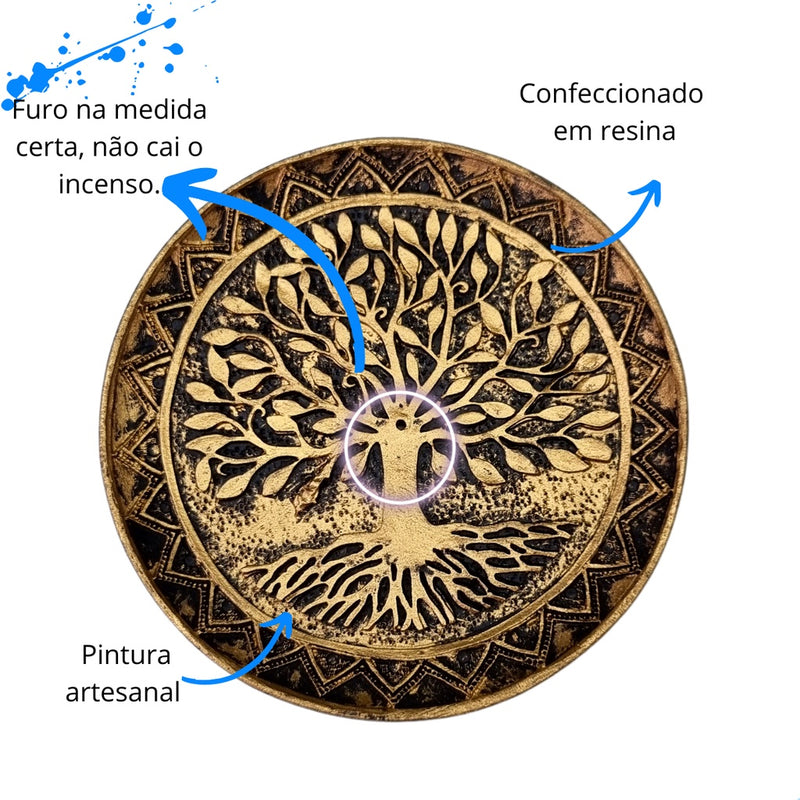Incensário Vareta Redondo - Pratinho Árvore da Vida