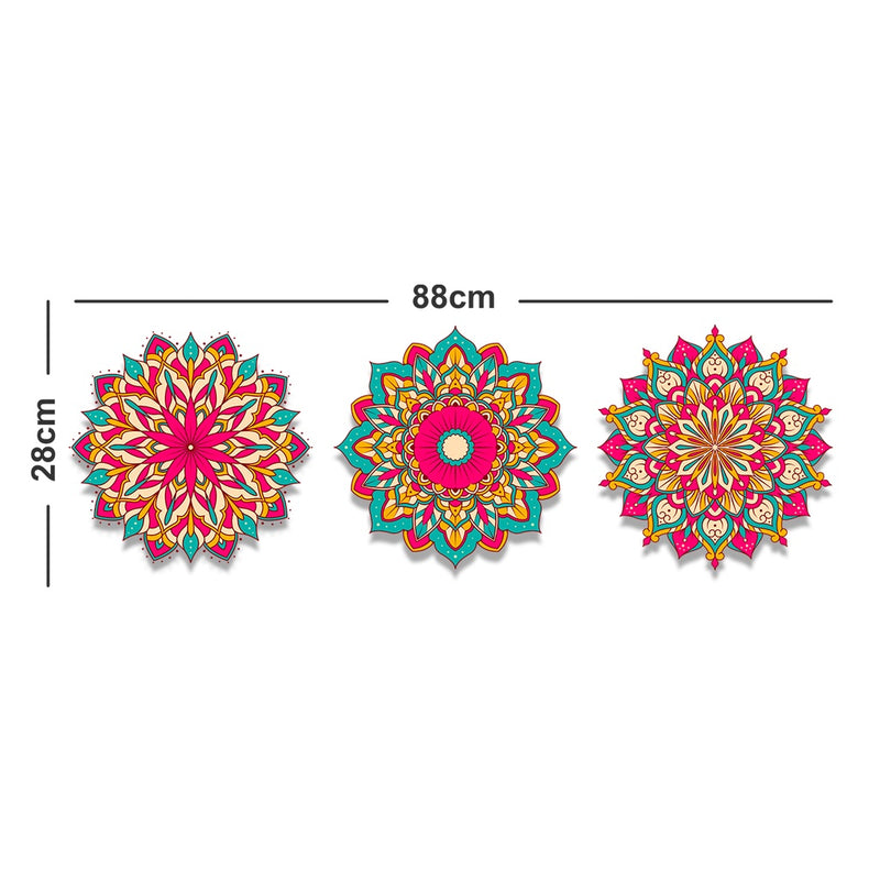 Kit 3 Quadros Decorativos Mandalas - Corte a Laser