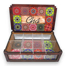 Caixa de Chá com 8 Divisões em MDF