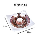 Centro de Mesa Decorativo com Prato e 3 Bolas em Cerâmica