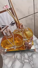 Kit Vidros Luxo – Aromatizador e Porta Sabonete Líquido para Lavabo e Decoração