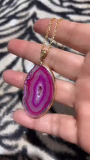 Pingente de Ágata Ônix com Quartzo Natural