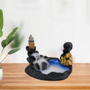 Incensário Cascata e Vareta Folha com Monge Mini Pensativo